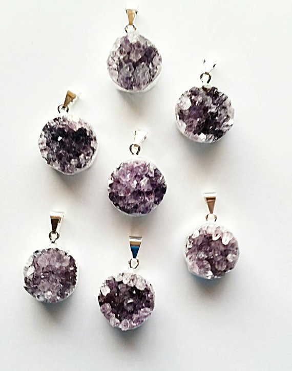 AngelaWilbern's tweet image. Round Amethyst druzy pendant - Purple druzy pendant - Round.. etsy.com/listing/254126… #bohemian #rusticboho