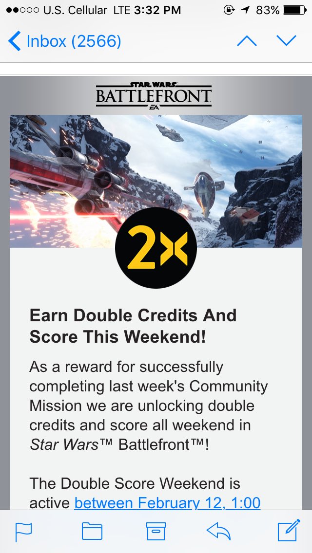 CornyChaos44's tweet photo. For anyone who has Battlefront, DOUBLE Credits this weekend!! I'll be there!! #BattleFront #DoubleScoreWeekend βπΌοΈ https://t.co/MCvXS0wDzC