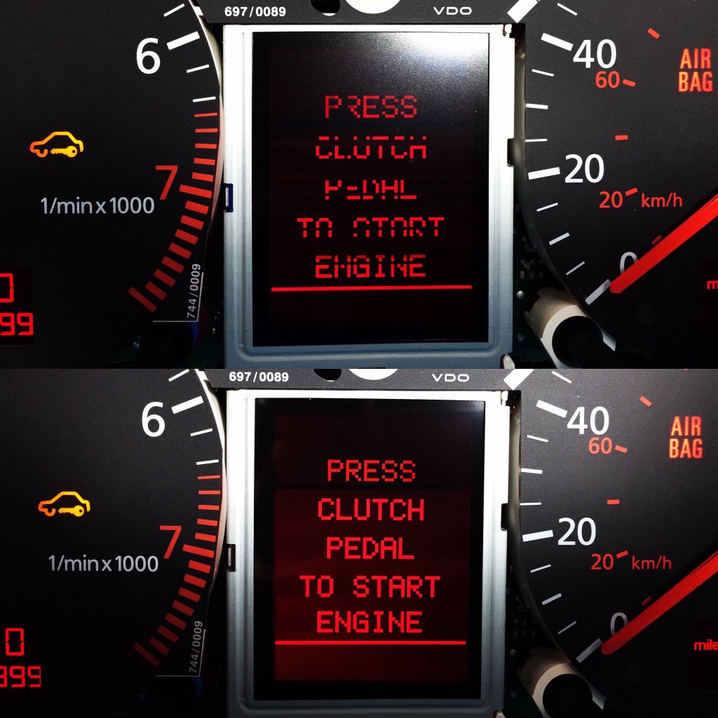 germanaudiotech's tweet photo. 2000 Audi A4 instrument cluster before/after #pixelrepair. Service available on eBay; https://t.co/S6YLu6YWLY https://t.co/f6NMHNIrWi