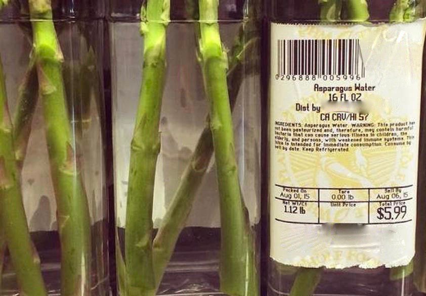 RobinhoodApp's tweet photo. Paying $6 for asparagus water is almost as crazy as paying up to $10 in trading fees https://t.co/L7E6VvZheV