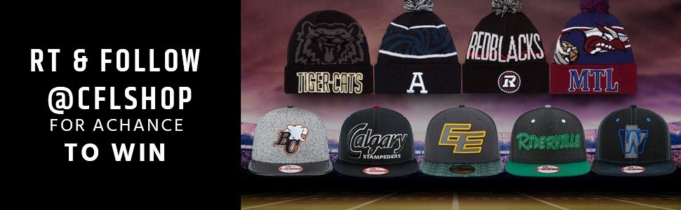 CFLShop's tweet photo. RT &amp; FOLLOW @CFLShop for a chance to win your choice of @CFL 2015 PLAYER INSPIRED team CAP and TOQUE! https://t.co/BWC4yEekAx