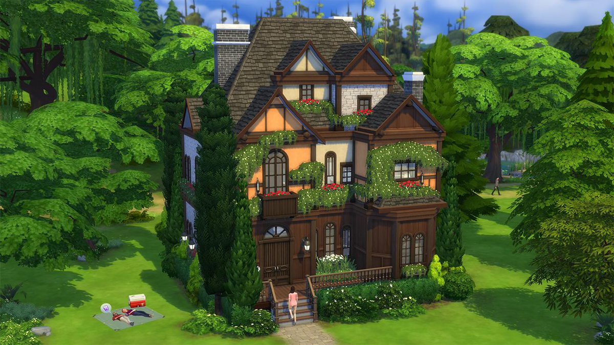 TheSims's tweet photo. What emoji would you use to describe this house? We're thinking: 🙆 https://t.co/Rl2LLRzZFV https://t.co/SroBS6XDVg
