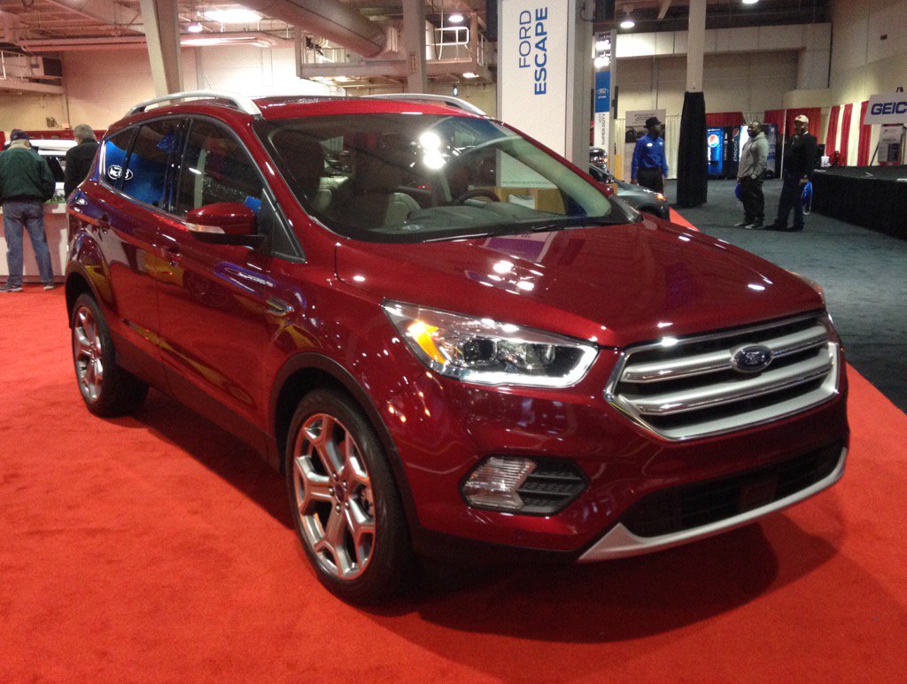 Ford_JessicaW's tweet photo. The 2017 Ford Escape Titanium is hot in Ruby Red Metallic at the NC Auto Show!! #Ford #Escape #RubyRedMetallic https://t.co/nICZPnfMqE