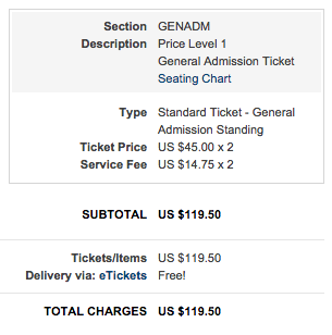 Wouldn't have ever paid $30 in fees for 2 tickets for anyone other than <a href="/joerogan/">Joe Rogan</a> "fees" are getting obscene, unreal