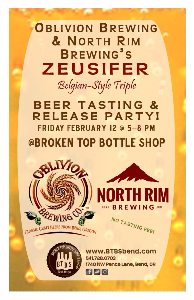 #BeerTasting 2 nite! #FreeSamples #Zeusifer <a href="/oblivionbrewing/">Oblivion Brewing Co</a> &amp; <a href="/Nrbrew1/">Northrimbrewing</a> collaboration! #craftbeer #inbend #BTBS