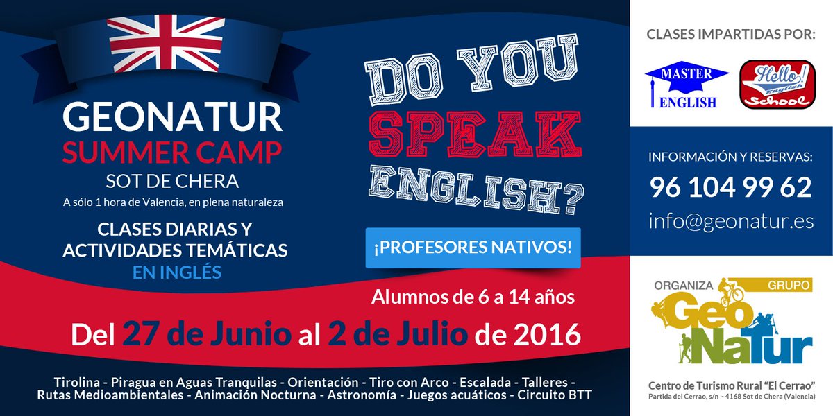 Geonatur's tweet photo. El 26 de febrero a las 17:30 presentaremos en helloenglishschool.es nuestro #campamentodeingles, 
Os apuntáis? https://t.co/czqyNaMqMj