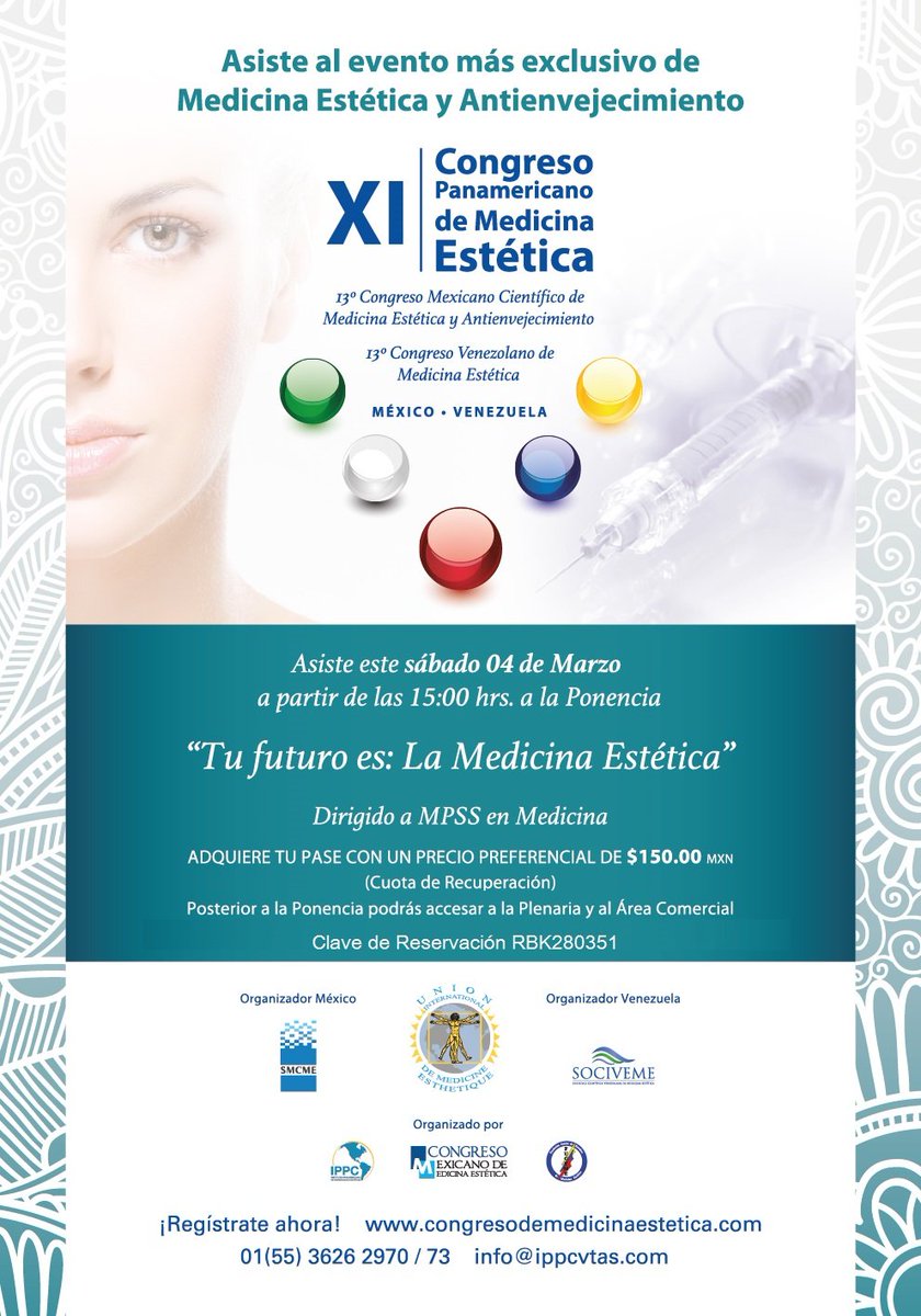 XHEKPONMEXICO's tweet photo. #medicinaestetica #congresos #doctores #antiedad #antienvejecimiento #salud #belleza https://t.co/olM3RUAslr