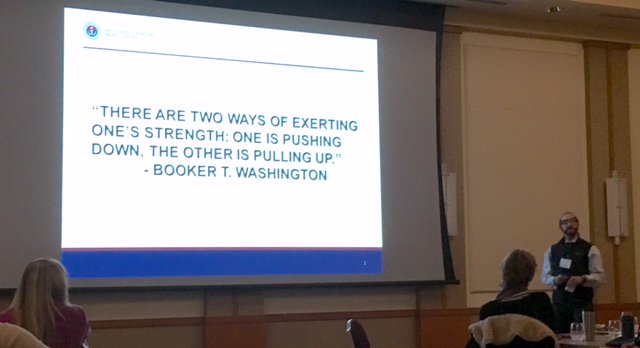 Global_2_Local's tweet photo. @DreifussMD of @UAhealthnet on the connection of global & local work #BridgingGlobalLocal #BookerTWashington https://t.co/jyp3fRKTsL