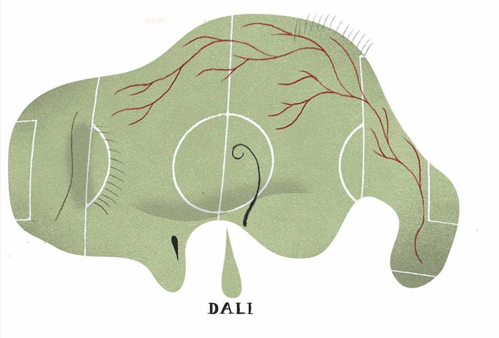 whatahowler's tweet photo. Bend it like Dalí, they used to say. Soccer #artalytics heat maps by David Plunkert from I… https://t.co/UslHQZZLiW https://t.co/5uypx7D9Jh