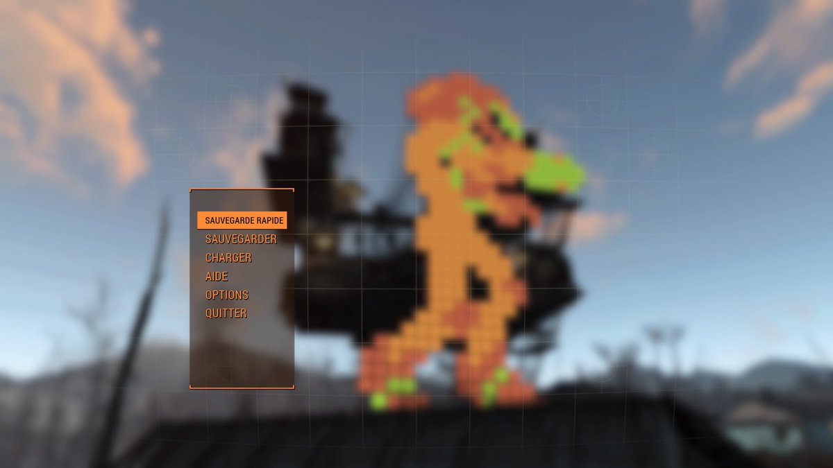 ThibESZ's tweet photo. @BethesdaStudios Fallout 4 is king when I put all my effort to bring SAMUS to life :) #Fallout4 #Bethesda #Nintendo https://t.co/XLWqqJN7EE