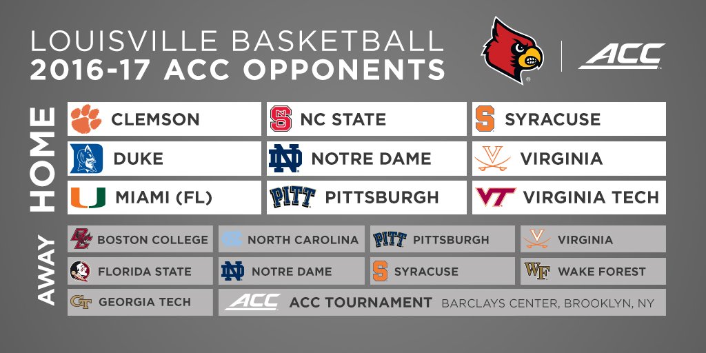 Louisville Athletics on Twitter: &quot;Louisville has a challenging ACC men’s basketball schedule for ...