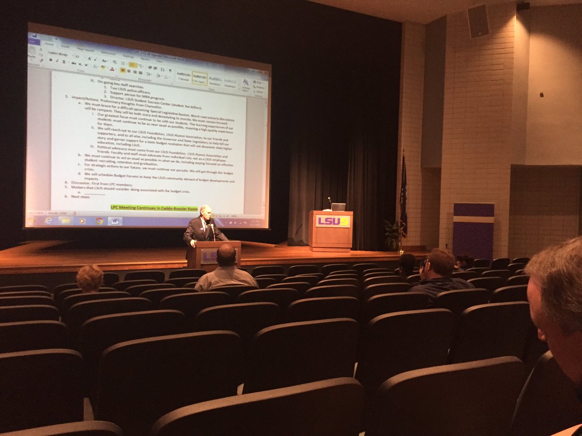 #LSUS Chancellor Larry Clark said the school suffered a one-time, overnight budget cut of $342,800 for TOPS