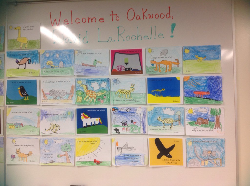 Fossum1stGrade's tweet photo. Getting ready for our Author's visit! #DavidLaRochelle #BestPet https://t.co/cbdAAVeCUM