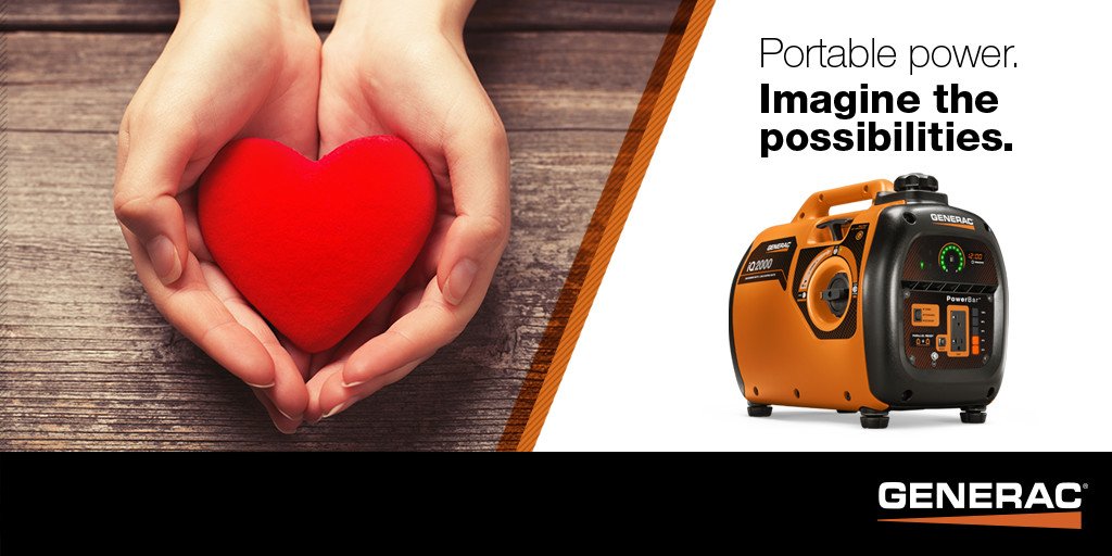 Generac's tweet photo. Win HIS heart this Valentine's Day. https://t.co/bx6ECYrJ2b #iQ2000 #GeneracPower https://t.co/tDEIj78Lqx