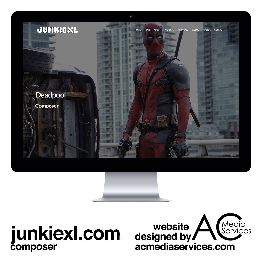 acmediaservices's tweet photo. My web design client @Junkie_XL scored the @deadpoolmovie which opens in theaters today: https://t.co/HIY47wqOsy https://t.co/C6gLerhjUl