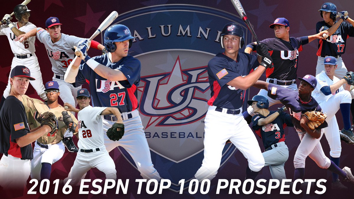 27 USA Baseball alumni made this year's <a href="/ESPN/">ESPN</a> top 100 prospects, including 2 of the top 5 #TeamUSA