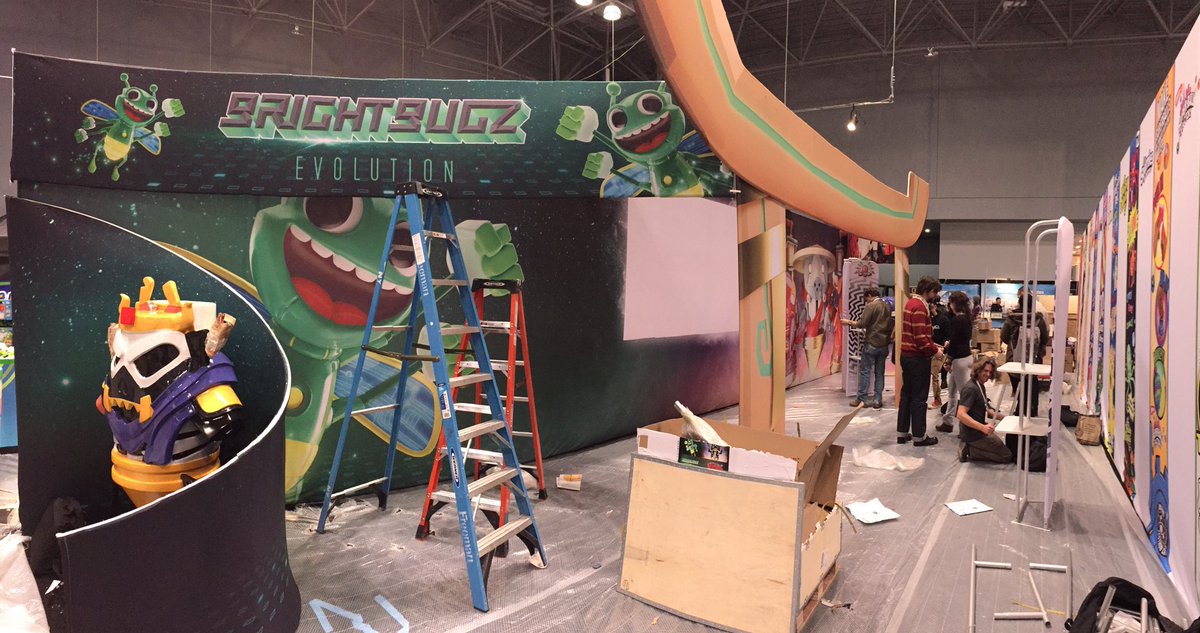 super88games's tweet photo. We made it! Setting up at the @ToyFairNY! https://t.co/g0sOe0ydIX