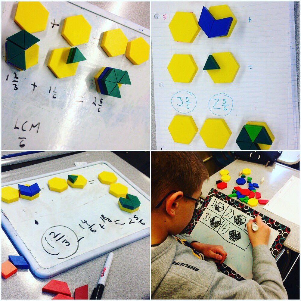 7_heale's tweet photo. How to + &amp; - mixed numbers using models. Incorporate hands on, using manipulatives and whiteboards @StAlbertPublic https://t.co/w6Z5Bfm47t