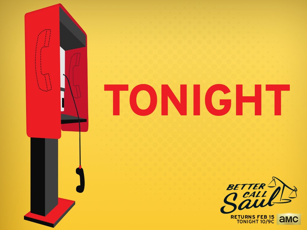 BetterCallSaul's tweet image. The anticipation is mounting! #BetterCallSaul returns TONIGHT at 10|9c on #AMC.