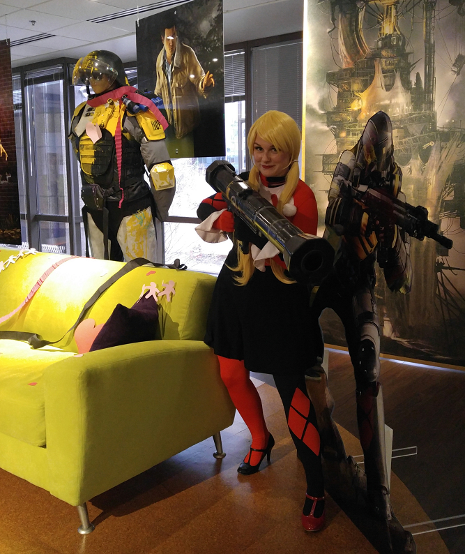 SuckerPunchProd's tweet photo. Get the Bazooka! Our OM Sarah clowning around..hosting a dangerously fun Valentine’s Day for us #anotherdayatSP https://t.co/FAZwXON7cU