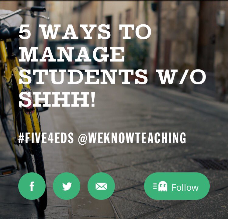 weknowteaching's tweet image. Share your classroom management tips at #Five4Eds -  #edchat  #satchat smore.com/p732v