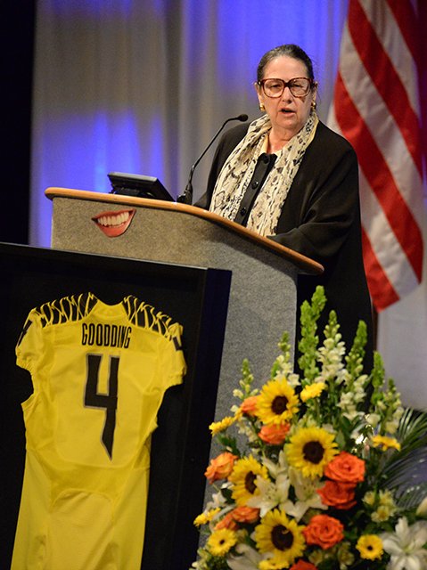 DailyAstorian's tweet photo. State Sen. Johnson remembers Sgt. Goodding at memorial #seasidememorial #Goodding https://t.co/Sf4hWUyahV