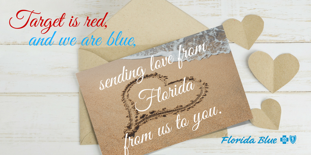 FLBlue's tweet image. .@Target, greetings from sunny #Florida, we may be blue, but our love is true.  #TargetLoveNotes.
