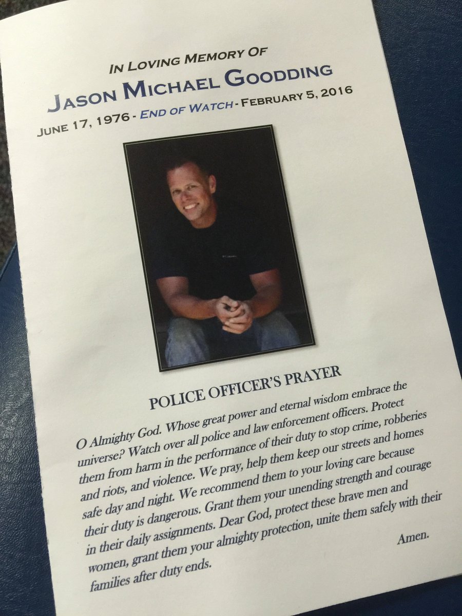 seasidepd's tweet photo. Seaside Police Sergeant Jason M. Goodding. End of Watch, February 5, 2016. #Goodding https://t.co/bdP5SjQYNY