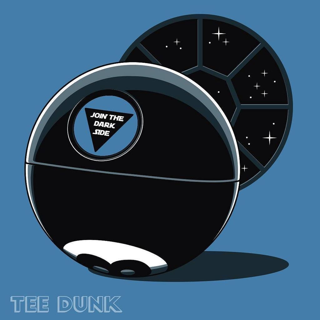 TeeDunk's tweet photo. New tshirt design at https://t.co/VXi6SBWLOA !!! Death Star Magic 8 Ball (or Magic Death B… https://t.co/fjsAcLDbmH https://t.co/I8Wc92K9Ln