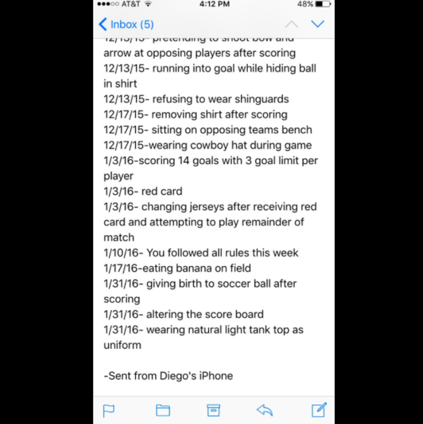 SportBlogNYC's tweet photo. This teenager was banned from his soccer league for laugh out load reasons https://t.co/2dLRnCilJt