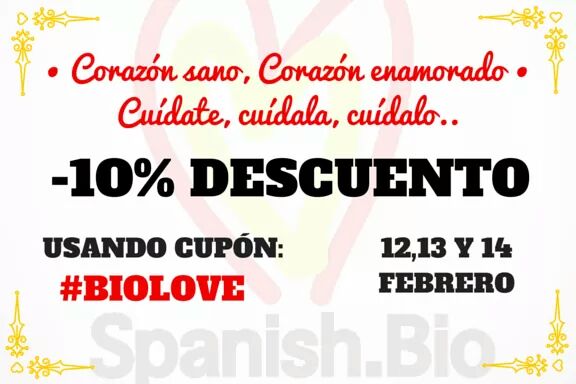 spanish_bio's tweet photo. Corazón sano, corazón enamorado... te queremos y queremos que te cuides, descuentazo en el #DiaDeLosEnamorados https://t.co/jgZMOgneUh