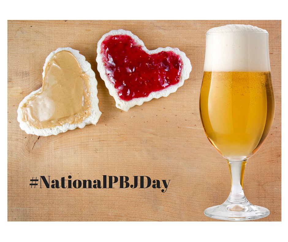 Celebrate <a href="/NationalPBJDay/">National PB&J Day</a> with a cold #beer on this #valentine's day weekend! #valentinesday #pbj