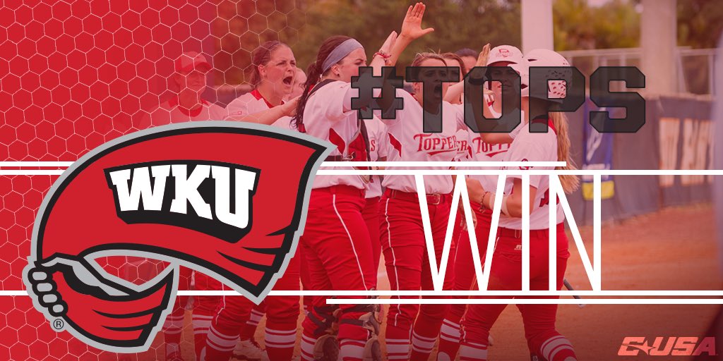CUSASB's tweet photo. #TopsWin! Defending #CUSASB Champions @WKUSoftball opens up the season with a W over Appalachian State (8-4)! ๐s ๐ ๐ https://t.co/rLX9bMrLTb