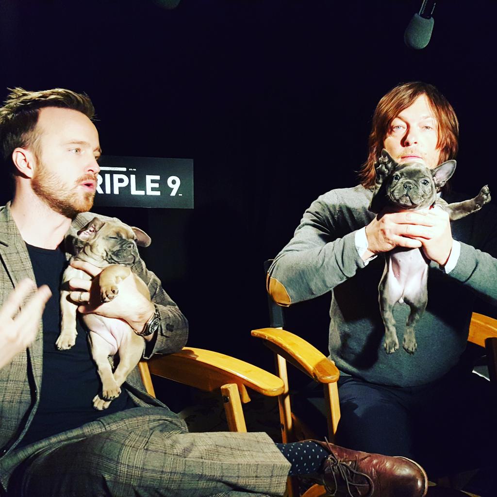 noeliamurphy's tweet photo. This photo of @bigbaldhead and @shotofwhiskey needs to break the internet #Triple9 https://t.co/43dXePf9w2