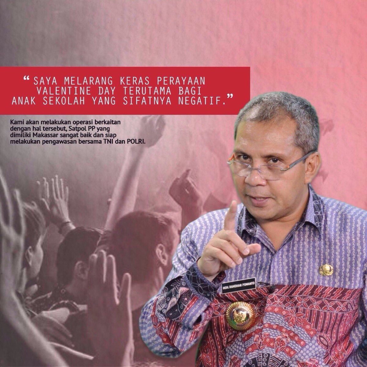 loopmakassar's tweet image. Pagi Loopers...ini ada pesan dari Bapak Walikota Makassar @dpramdhanpomanto ttg hr Valentine #loopmks #loopcorner4