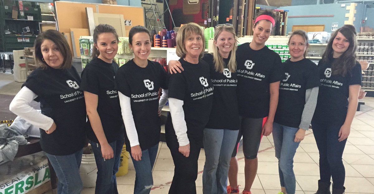 CUDenverSPA's tweet photo. SPA representing CU in the community! @DenverReStores #CUDenver #ReStoreLife #DenverReStore #VolunteerHabitatReStore https://t.co/6p2HzGEZp1