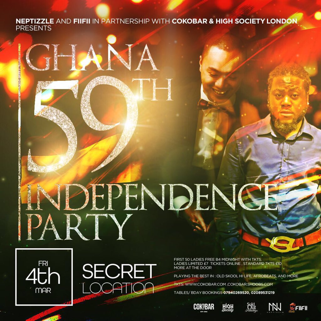 TeamDJNeptizzle's tweet photo. This year they're going back 2 back! Celebrate GH Independence with @DjNeptizzle and @fiifiidj Over 21s Crew! 🇬🇭🇬🇭 https://t.co/9Bfe1bC1I8