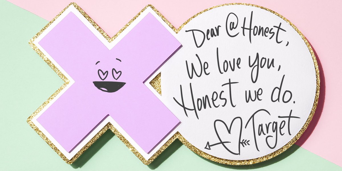 Honest's tweet image. We love you too! RT @Target: @Honest We've got to come clean... We love you! ❤️ #TargetLoveNotes