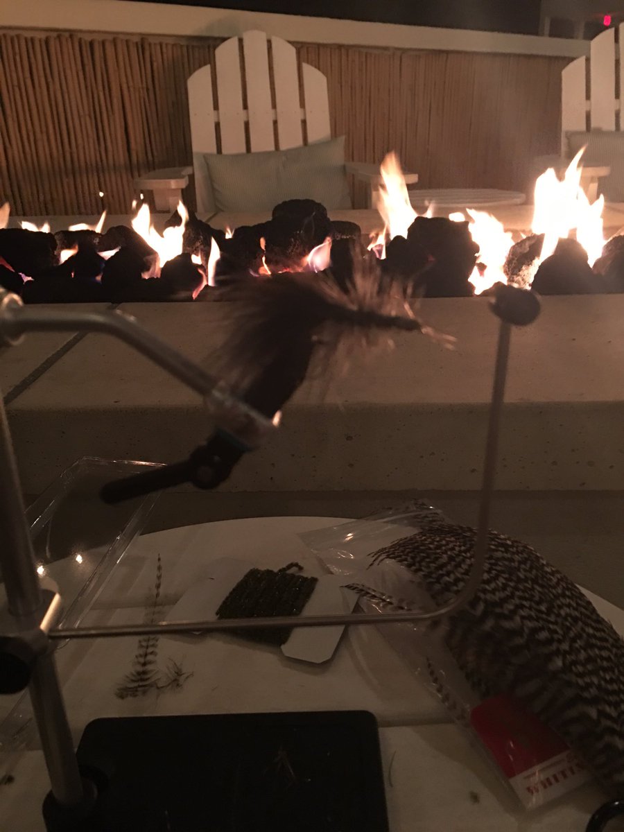 DevilsPitchfork's tweet image. Tying up flies in Laguna! This is definitely a first!