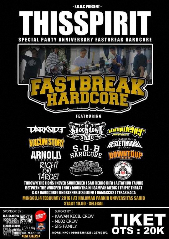 Datang lebih awal ! Karena banyak band2 keren2 !!! 
On stage Amunisi Terakhir 14.15-14.30, Htm: 20k.
#seeyou!!!