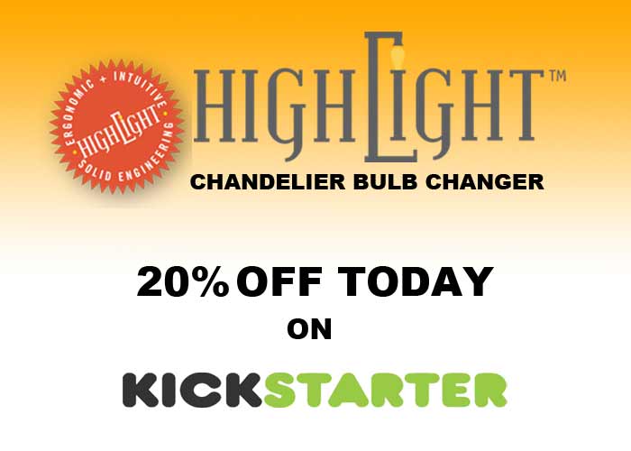 Highlight Chandelier Bulb Changer! #Crowdfunding #Highlight #Kickstarter kck.st/1Jcnaxg