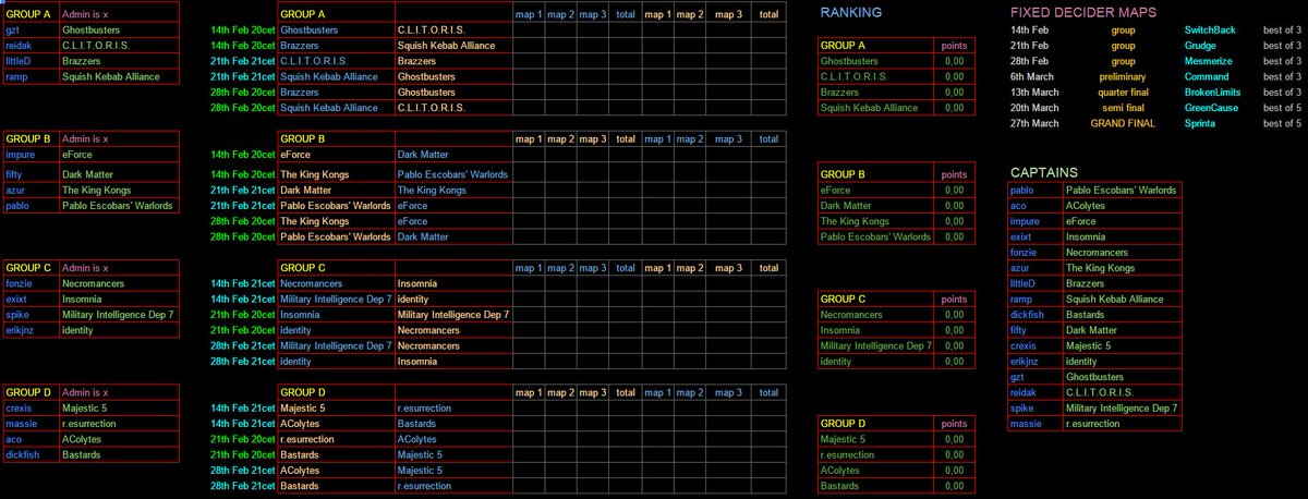 Aryss_SkaHara's tweet photo. UT4.eu is holding @utgame iCTF draft cup. With the teams and groups settled here's the schedule of round robin games https://t.co/0UE41ekU3a