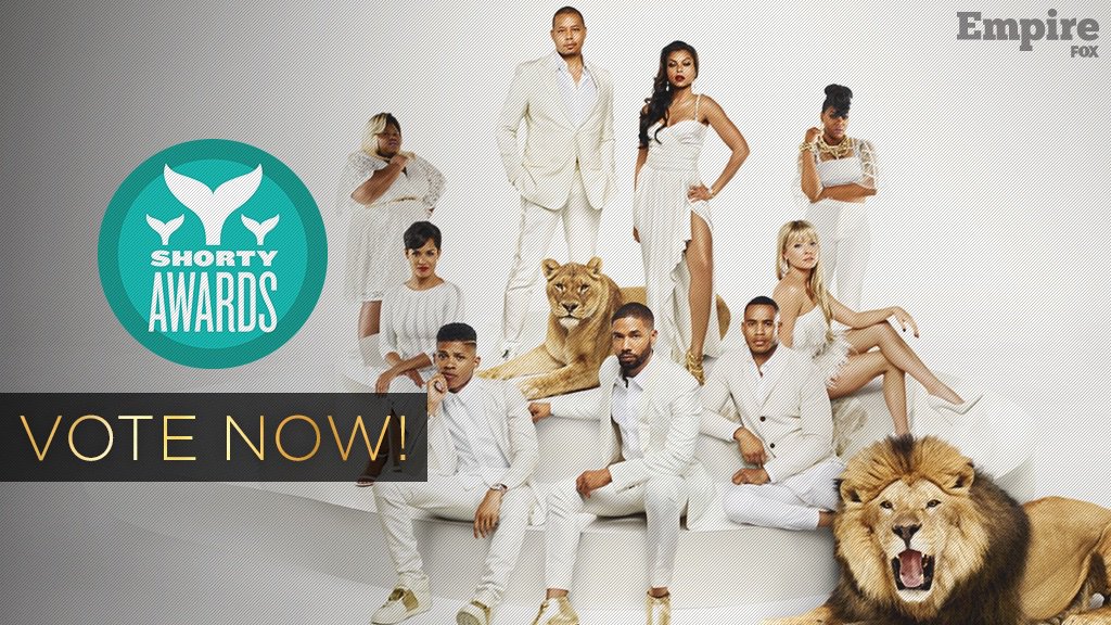 EmpireTVSeries's tweet photo. Our social media game has earned us a nomination from the @ShortyAwards! Vote now: https://t.co/3zdSLJD3Qs #Empire https://t.co/XxLJPuX0kz