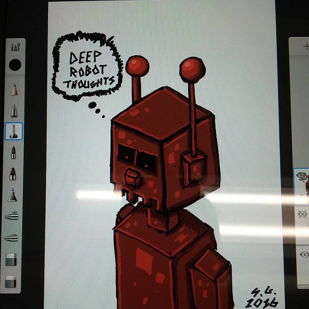 Otherbots's tweet image. I'm sick. Sketch and color. Nothing but doodles and running noses. :3 #doodle #mobileart #sadrobot #art #deep #robo…
