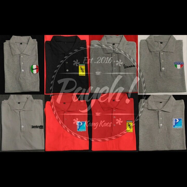 Ready stock kaos polo vespa,lambretta,piaggio | custom bordir bisa
Cek ig : @payeh.kangkaos 
WA : 0856 9241 8936