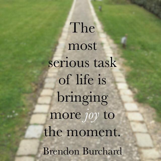 BrendonBurchard's tweet photo. The most serious task of life is bringing more joy to the moment. https://t.co/Kf3MHxeDWc