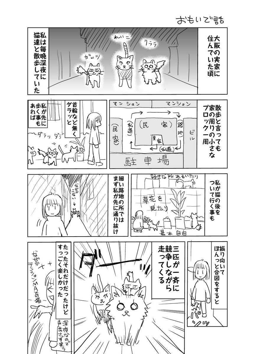 多分今しか描かないな…思い、猫達との思い出話を。下書きもしてない雑な自己満足漫画ですが。その1 