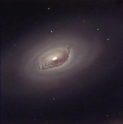 銀河bot 黒眼銀河 M64 かみのけ座の方向1900万光年にある渦巻銀河 渦巻銀河の中心核の手前にはっきりとしたダークレーンを持っているのが特徴である この暗黒帯は銀河の宇宙塵によって光が吸収されるために黒く見えている T Co Dzglozdhlt