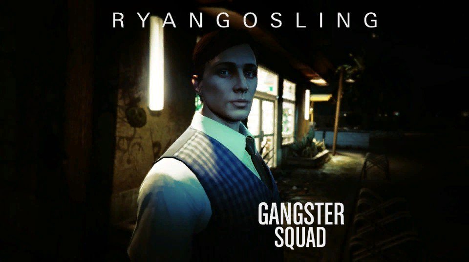 Zentvngle's tweet photo. PS4 remake of #GangsterSquad poster ft Ryan Gosling for #GTA5's #BeMyValentine event using #Snapmatic. #GTAV #Gaming https://t.co/5ZviUdS8s1