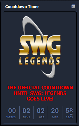SWGLegends's tweet photo. Check out this fancy new countdown timer! Almost time for Live! https://t.co/OVO7F1CyeR